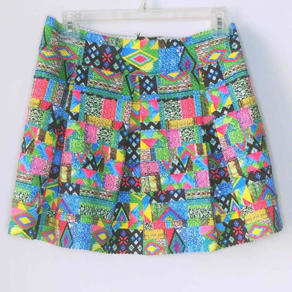 Forever 21 Neon Printed Structured Skirt - Size L